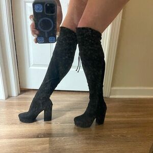 Steve Madden Over the Knee Boots with tie at the top